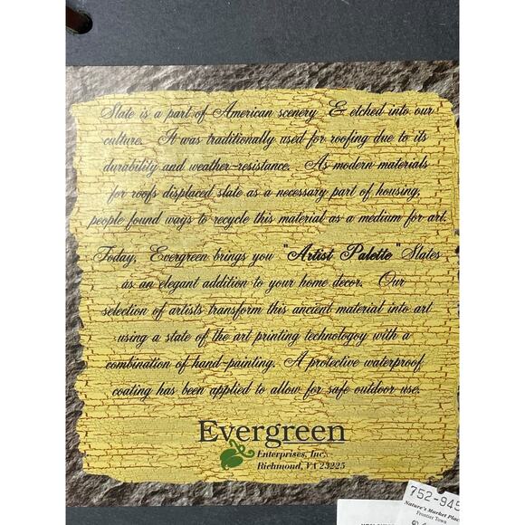 Evergreen Mother Horse and Foal Artist Palette Wall Hanging Slate Home Decor - Picture 2 of 5